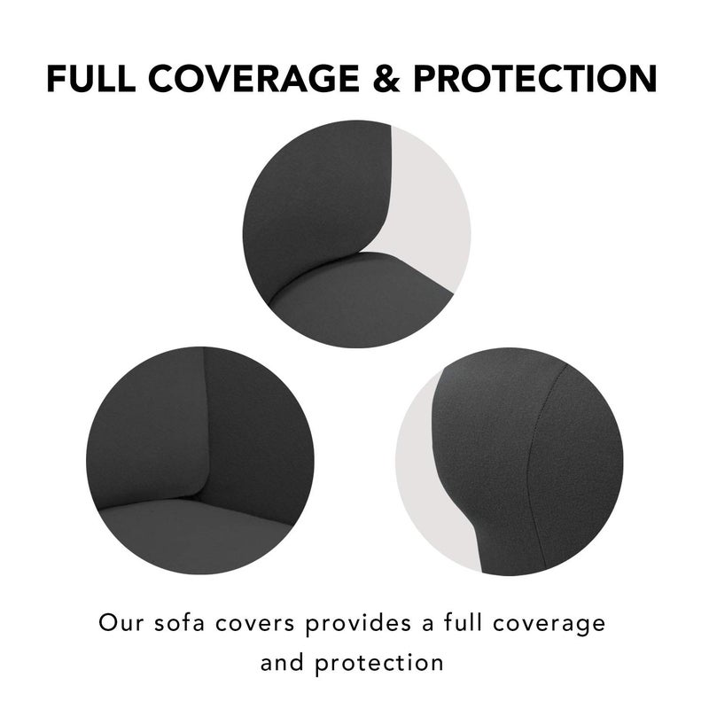 PureFit Super Stretch Sofa Slipcover â€“ Spandex Non Slip Soft Couch Sofa Cover, Washable Furniture Protector with Non Skid Foam and Elastic Bottom for Kids, Pets ï¼ˆOversized Sofa, Dark Grayï¼‰ - Image 3